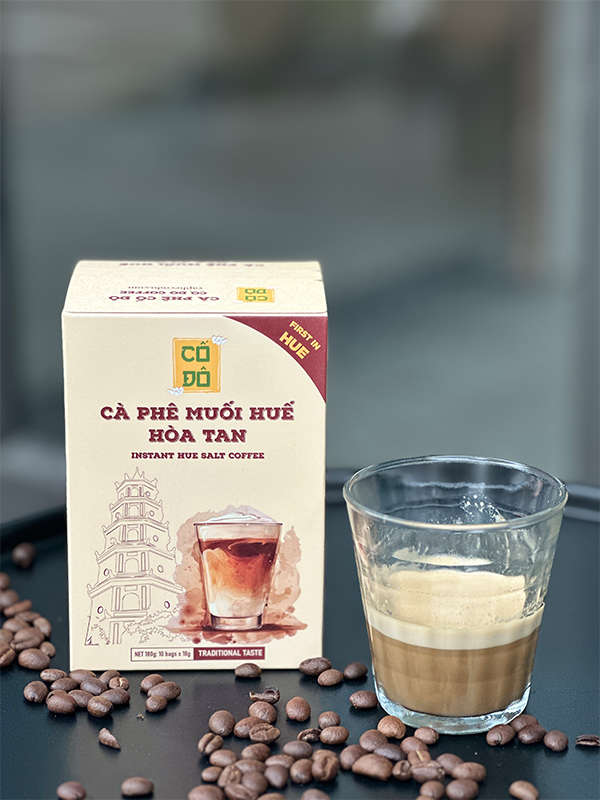 Hộp 10 Gói Cà Phê Muối Huế Hoà Tan Cố Đô - Gu Vừa (180g) | Cà phê CỐ ĐÔ